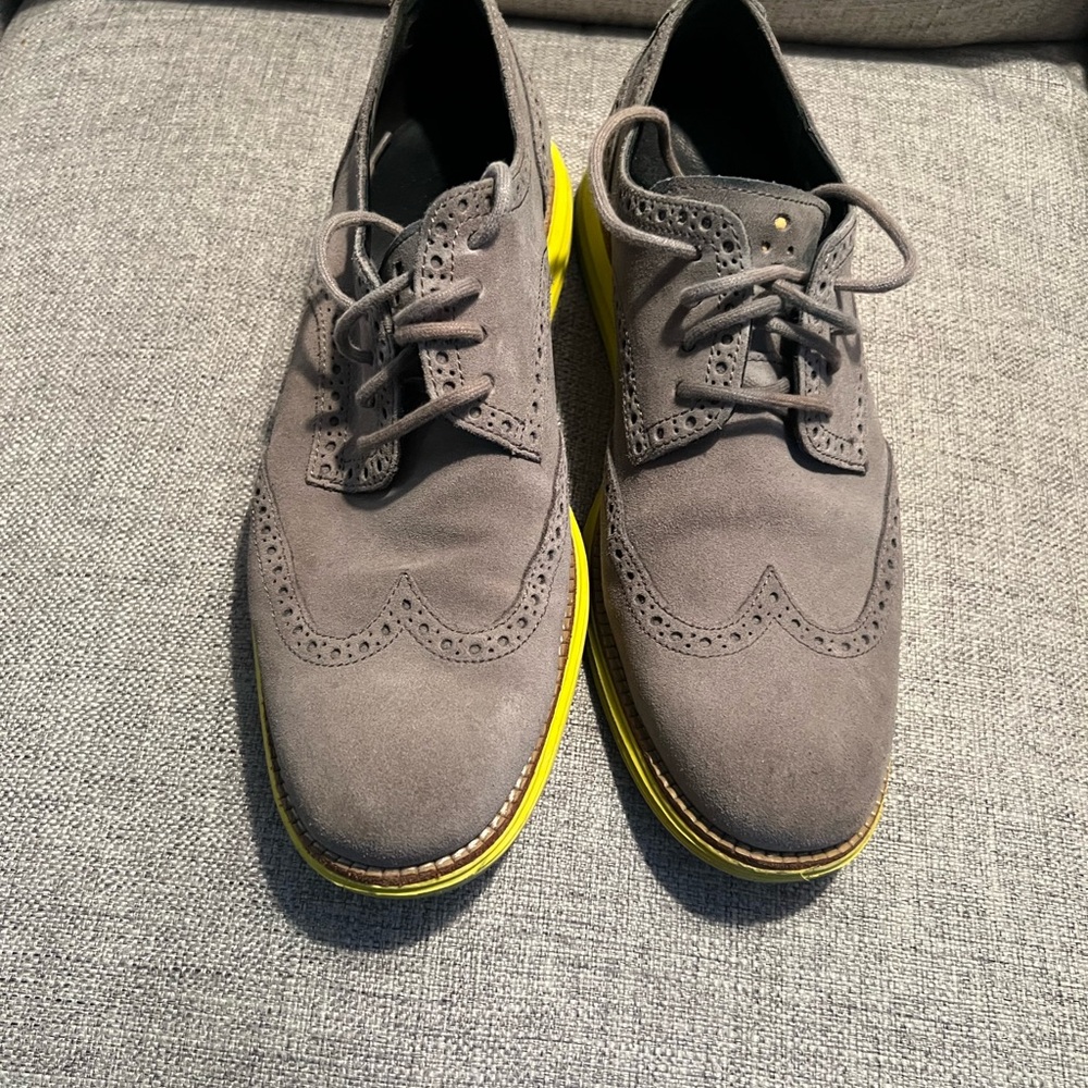 Cole Haan Lunargrand gray with yellow soles